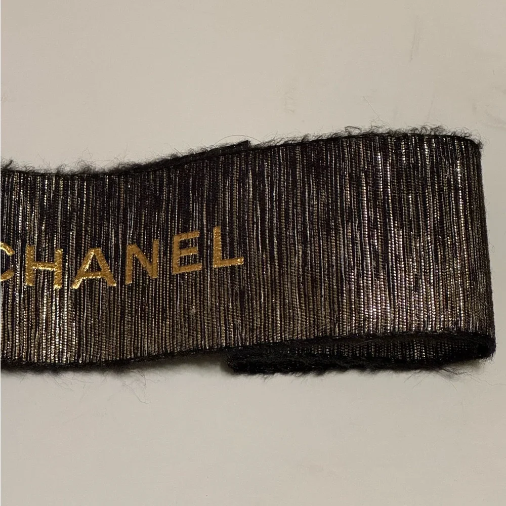 Chanel Black and Gold Ribbon